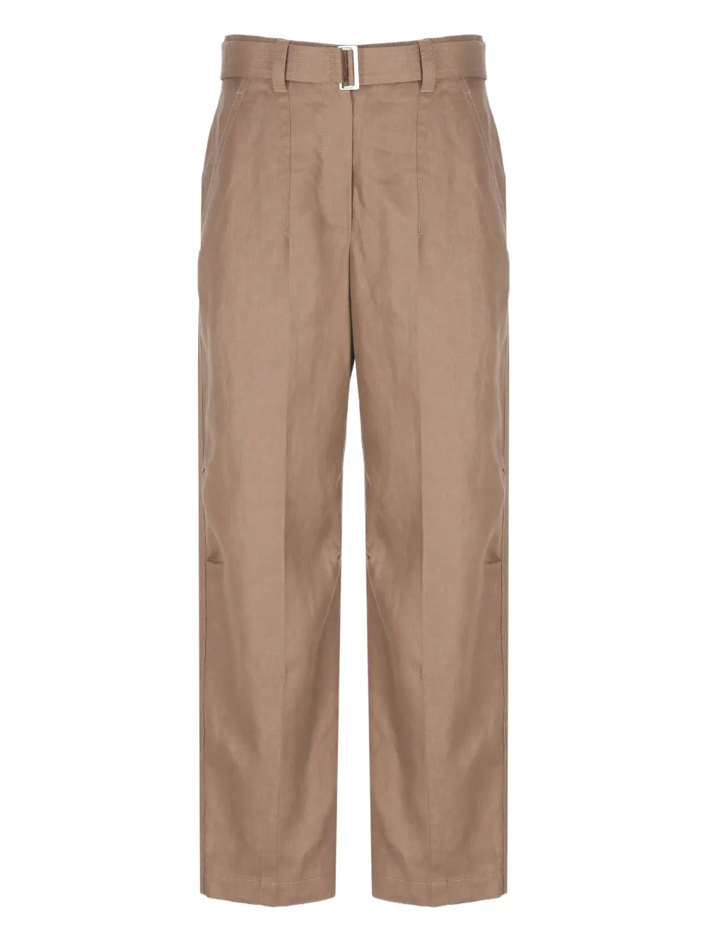 Brunello Cucinelli Straight broek met zijzakken en ceintuur Bruin