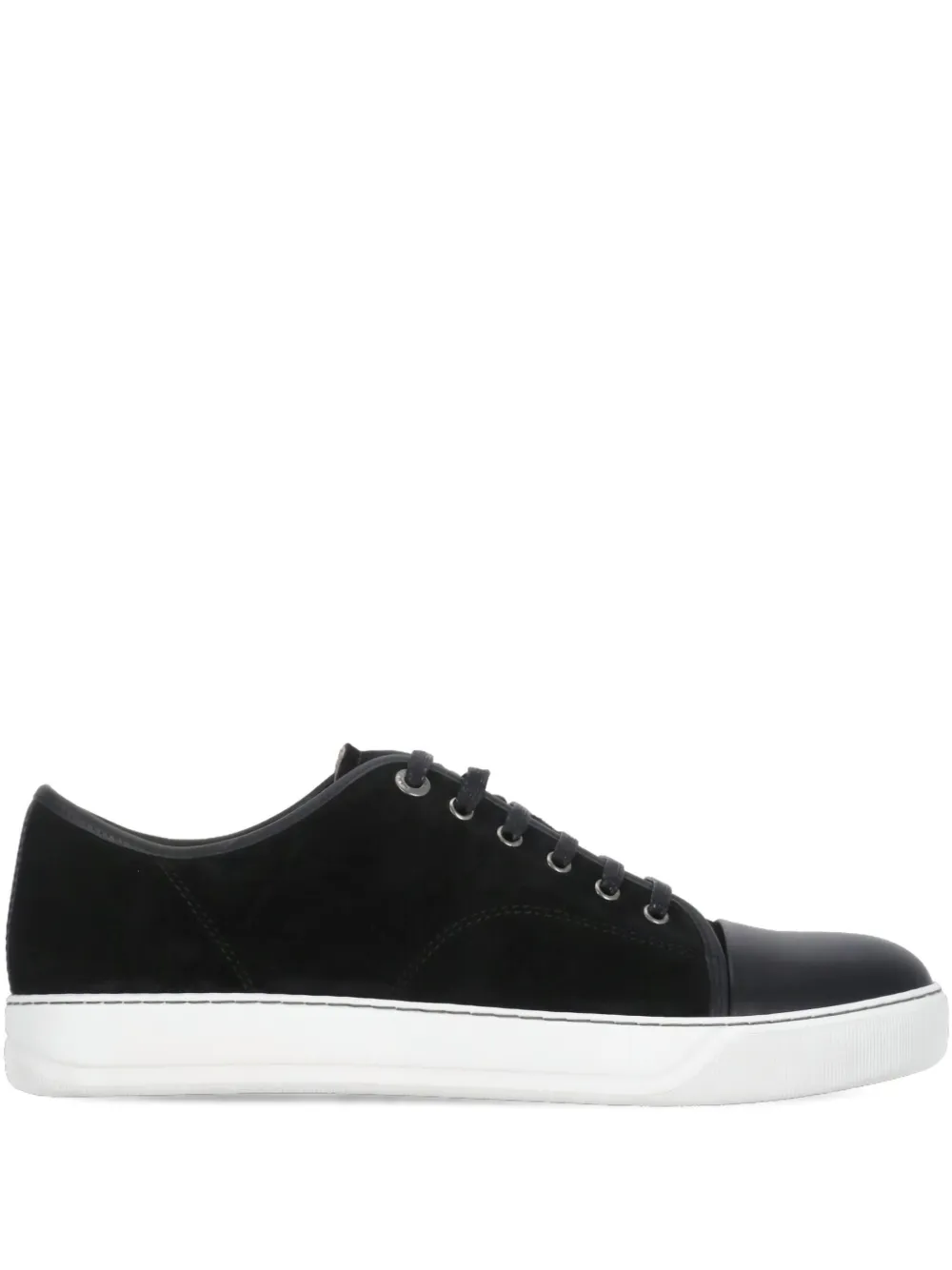 Lanvin suede leather lace-up sneakers Black