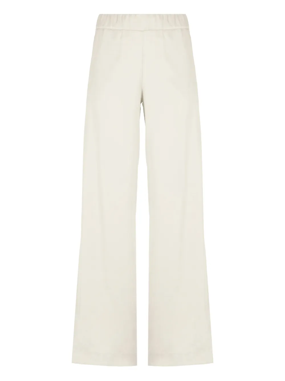 elastic-waistband satin trousers