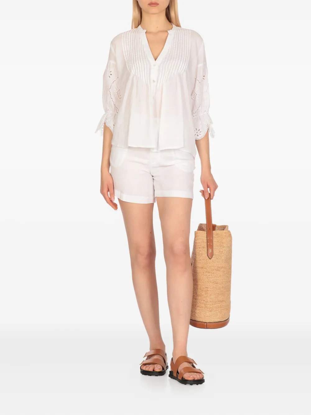 120% Lino linen shorts - Wit