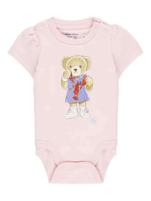 POLO RALPH LAUREN KIDS bear-print cotton onesie