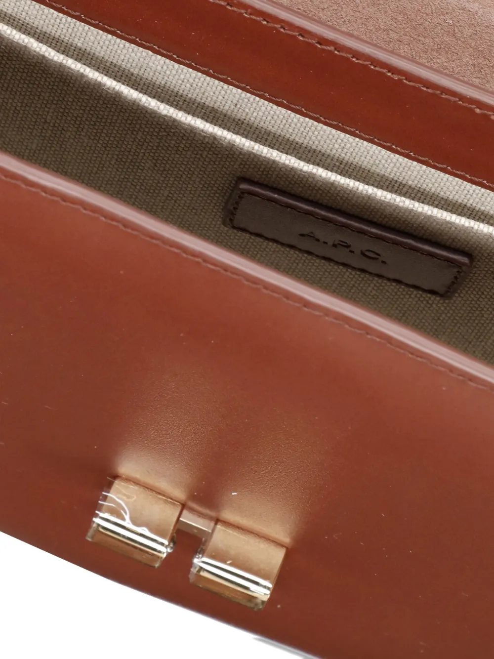 A.P.C. leather shoulder bag Bruin