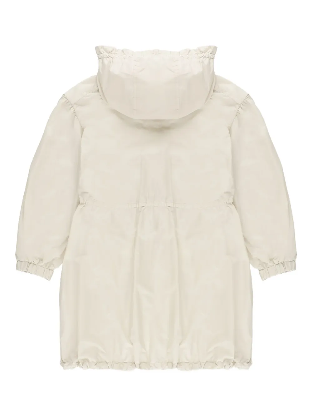 Moncler Enfant Jas met capuchon en ruches Wit