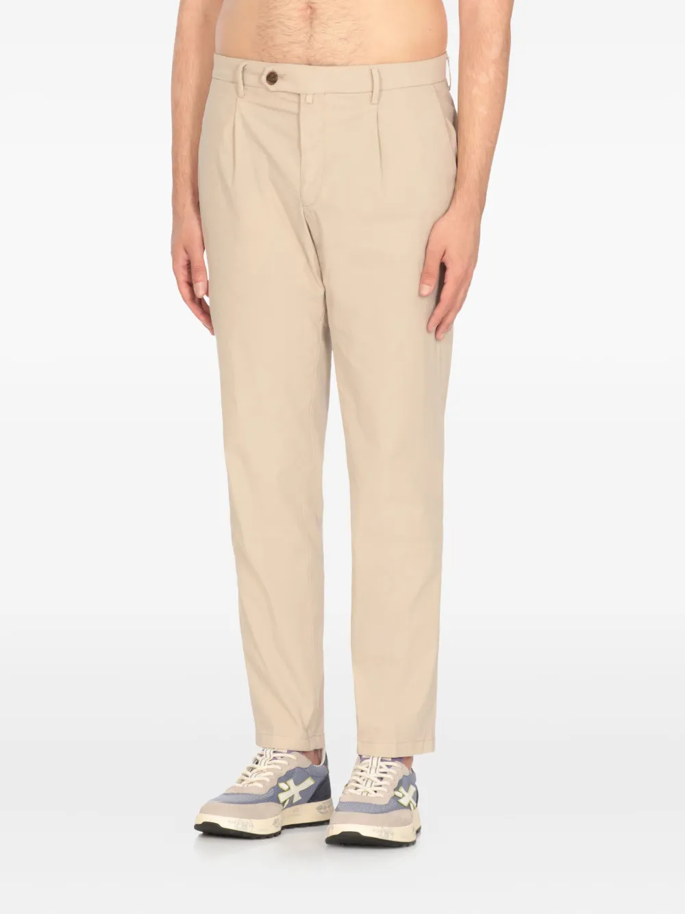 Briglia 1949 pleated cotton trousers - Beige