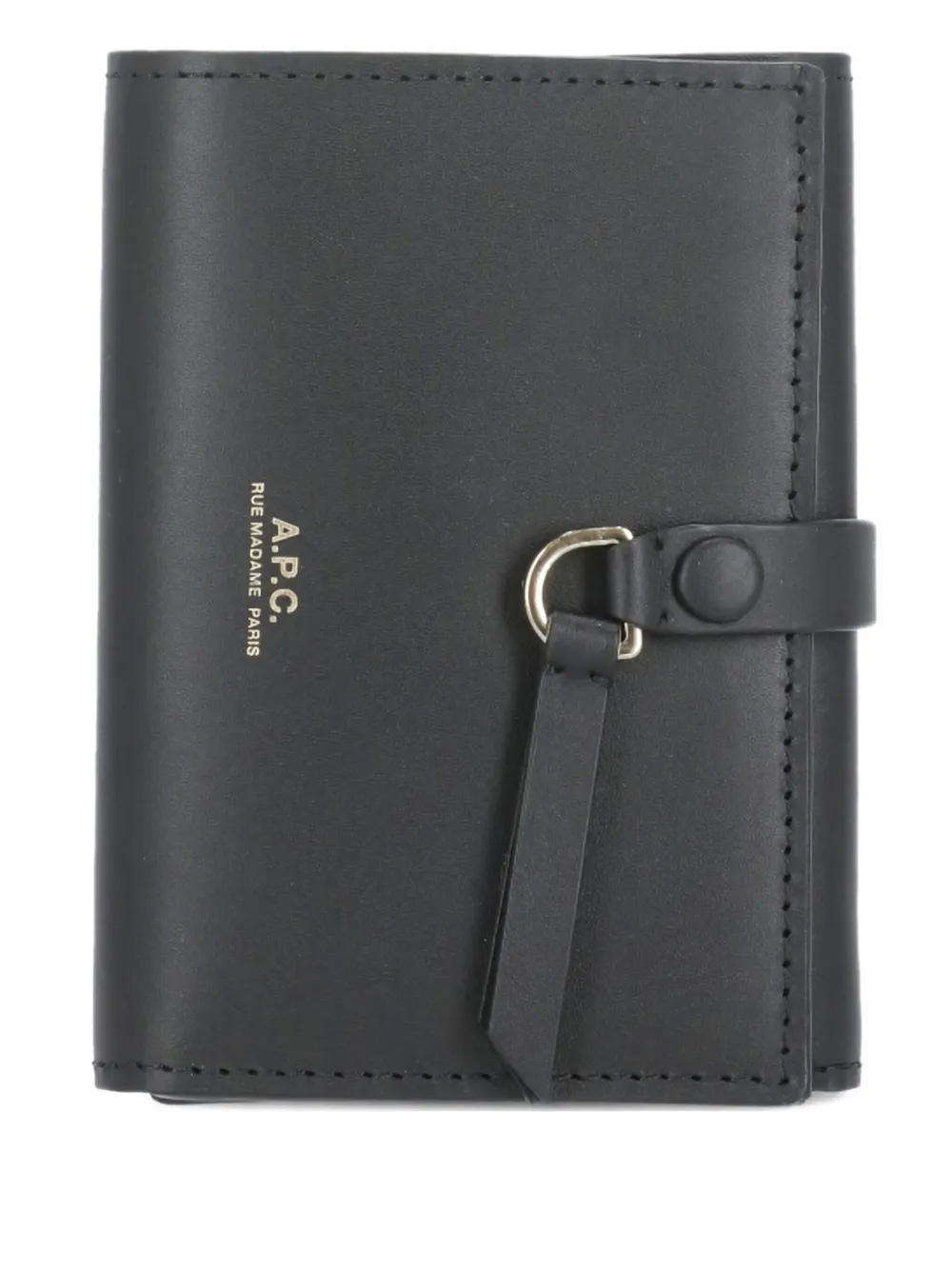 A.P.C. leather snap-fastening wallet Zwart