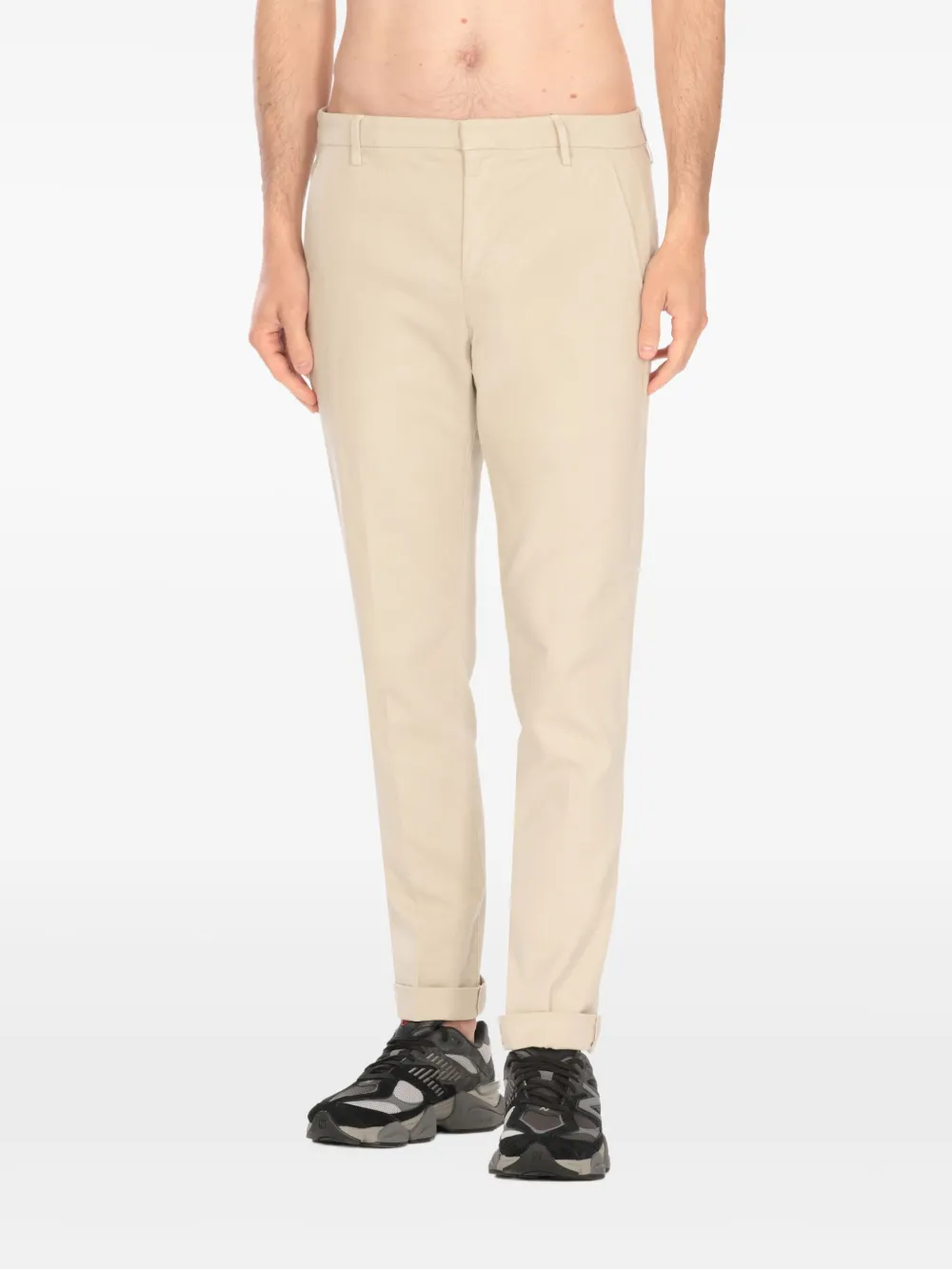 Dondup Goubert Cuffed-hem Chinos In Neutral