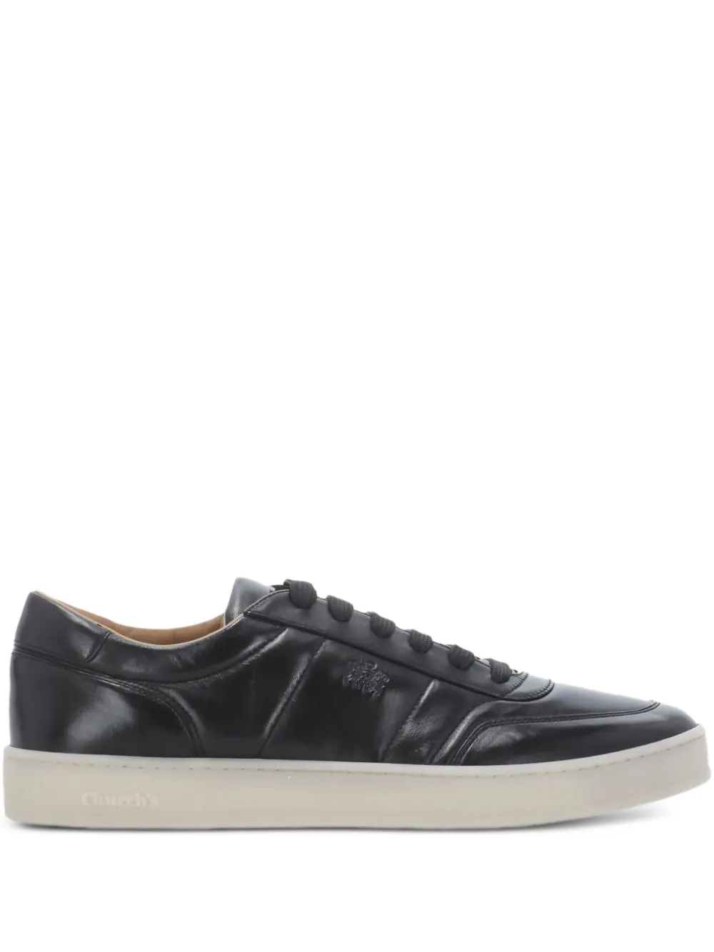 logo-detail leather sneakers