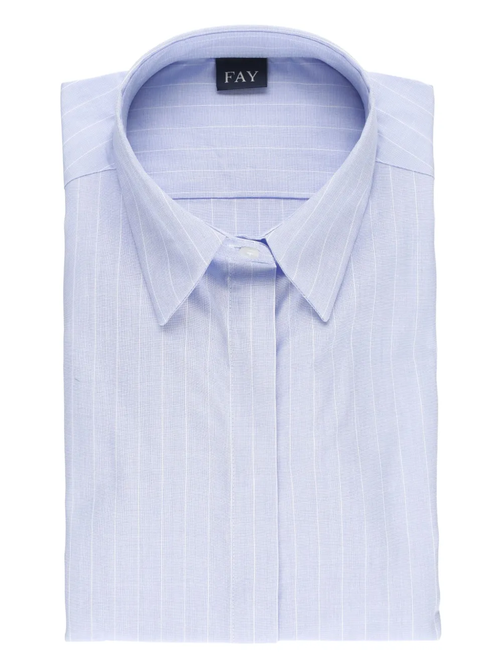 Fay striped cotton shirt Blauw