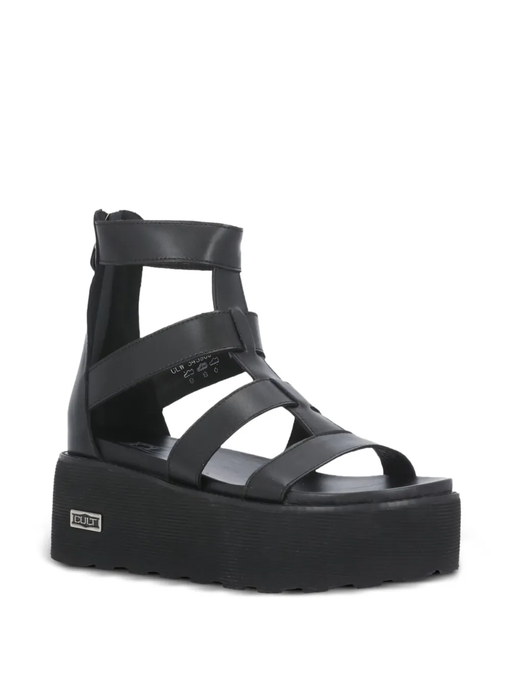Cult platform caged sandals Black