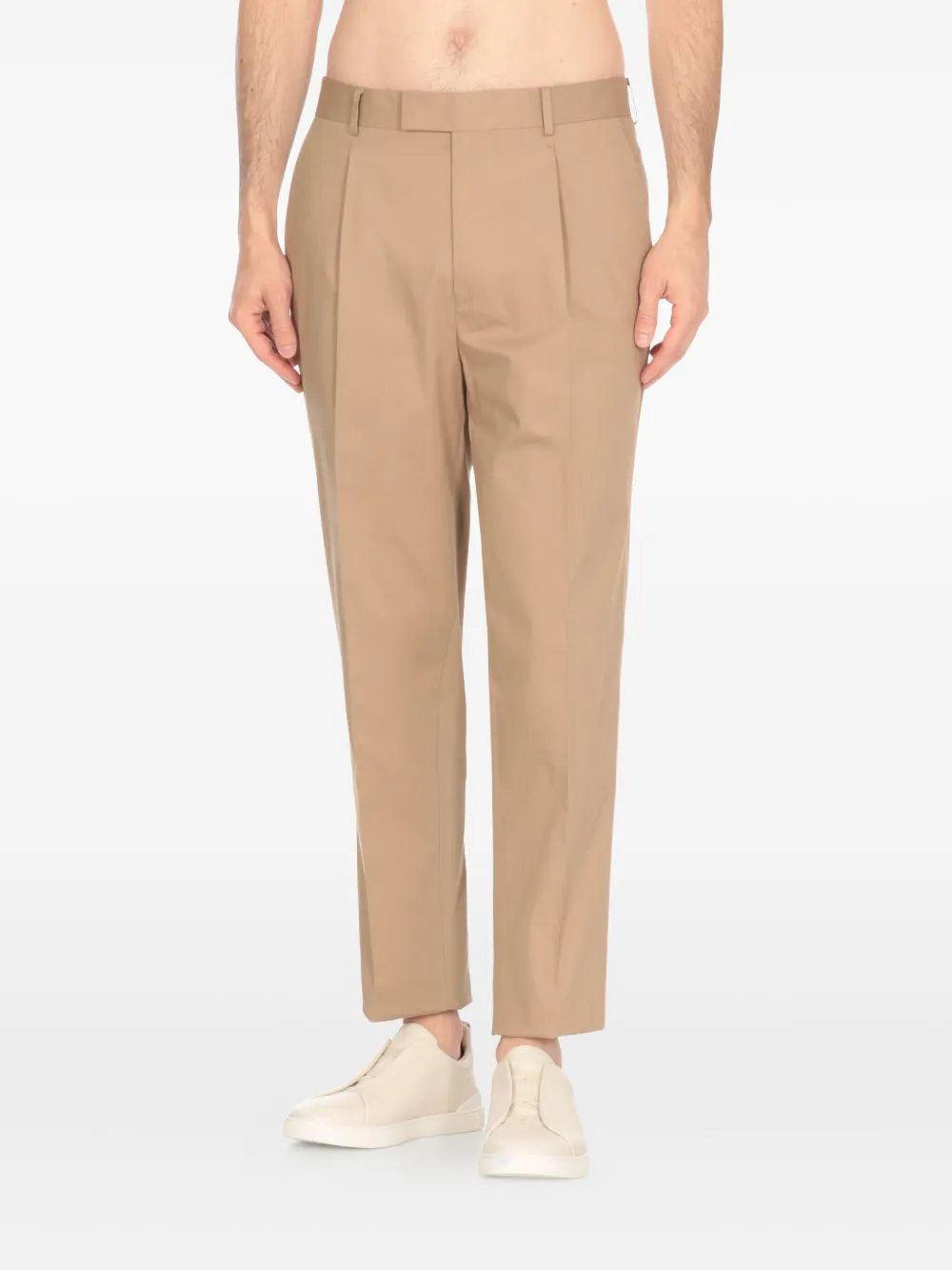 Zegna pleated welt-pockets trousers - Beige