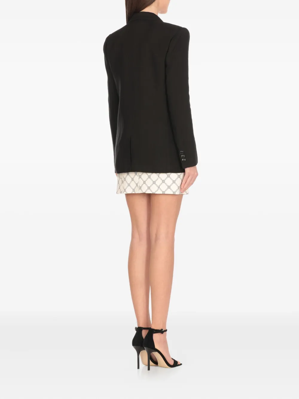 Elisabetta Franchi Blazer met dubbele rij knopen Zwart