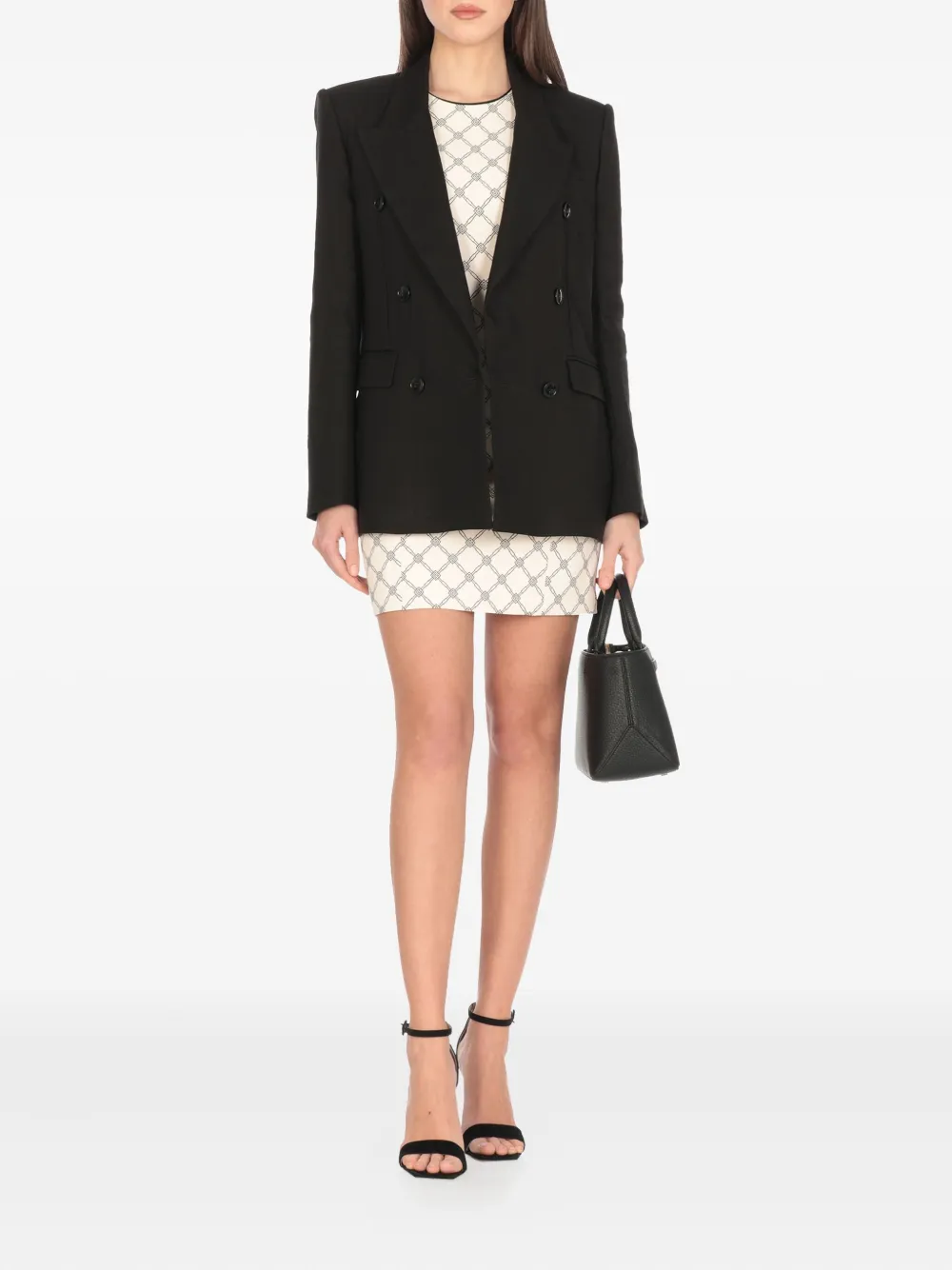 Elisabetta Franchi Blazer met dubbele rij knopen Zwart