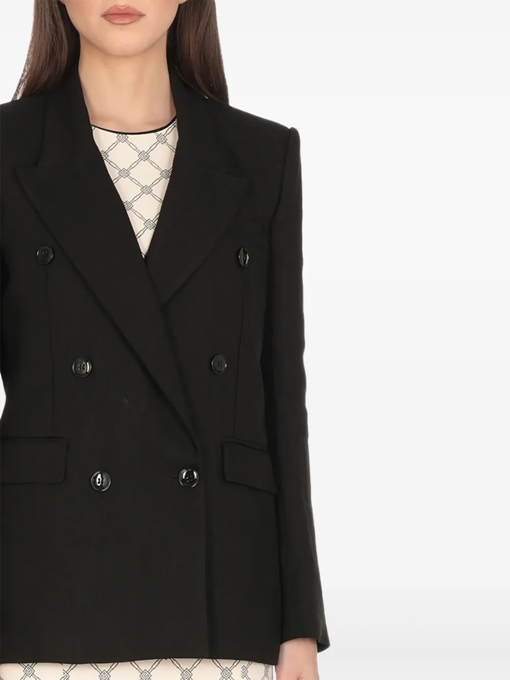 Elisabetta Franchi Blazer met dubbele rij knopen Zwart