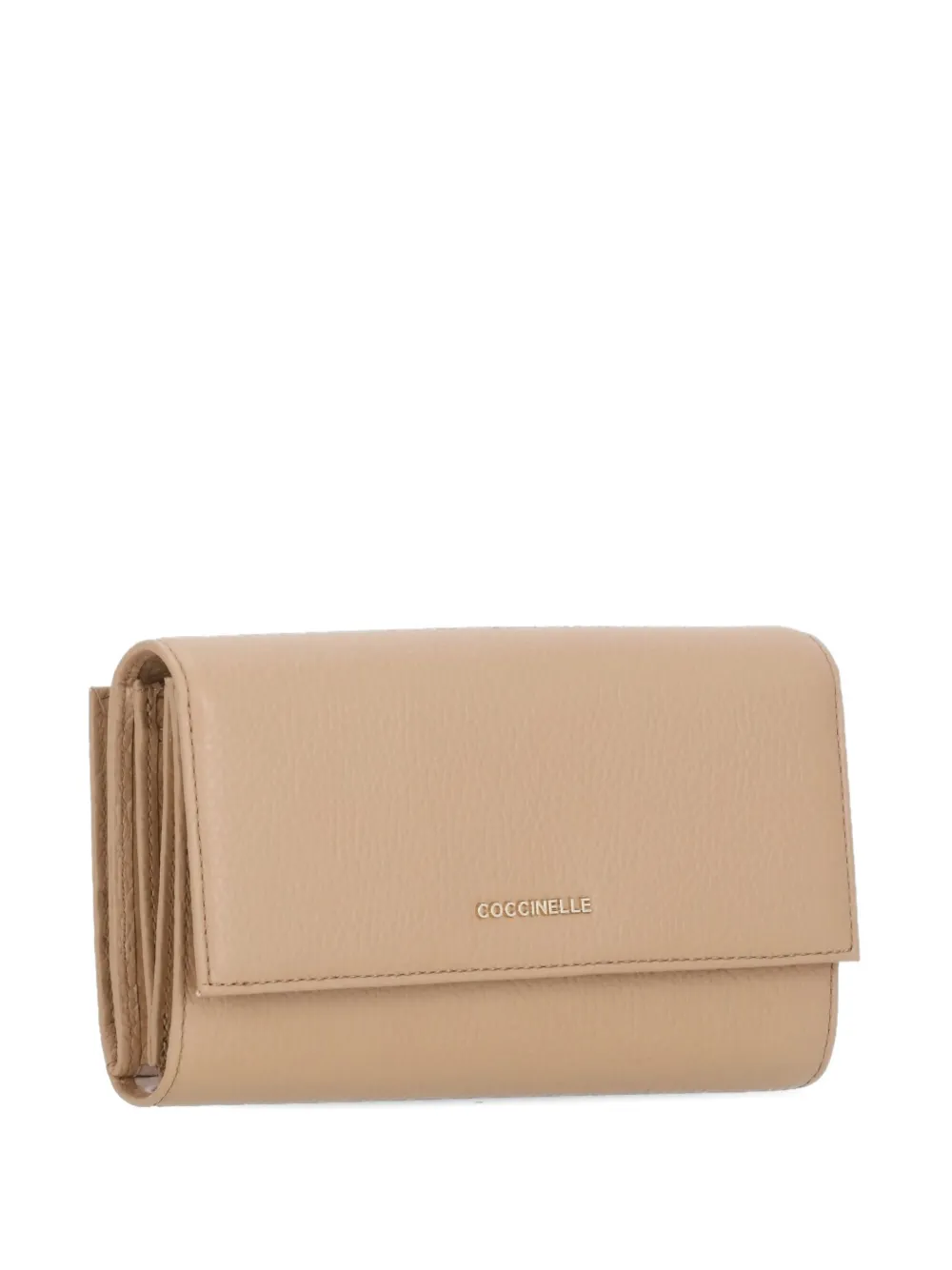Coccinelle Metallic Soft leather flap wallet - Bruin