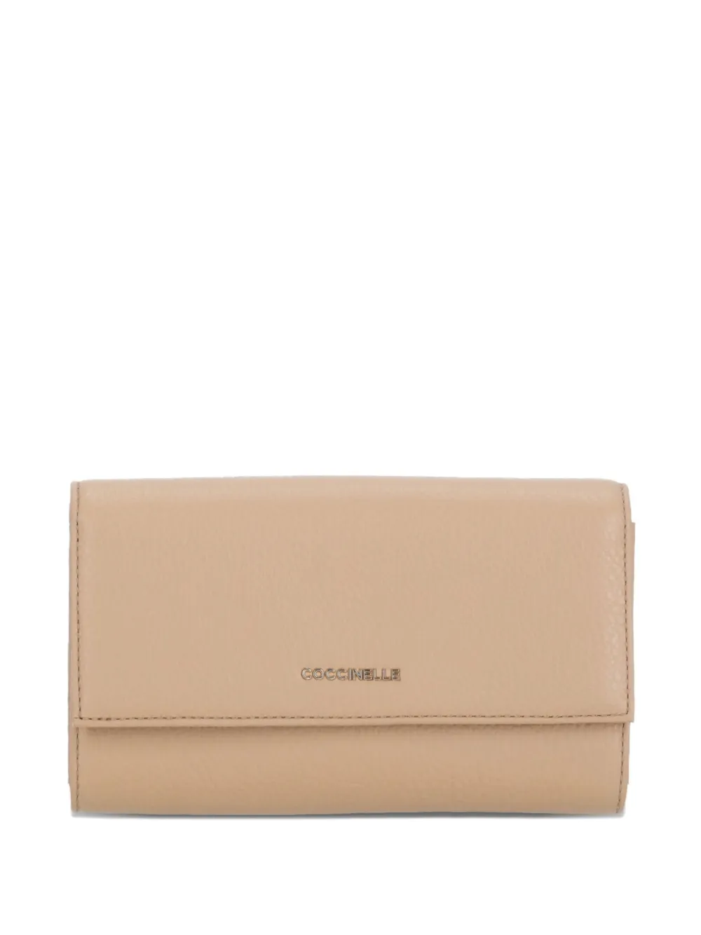 Coccinelle Metallic Soft leather flap wallet Bruin