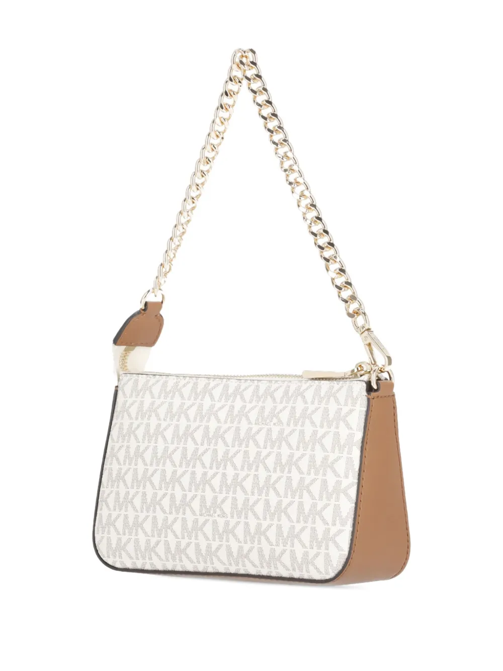 Michael Michael Kors Monogram Chain Shoulder Bag In Neutral