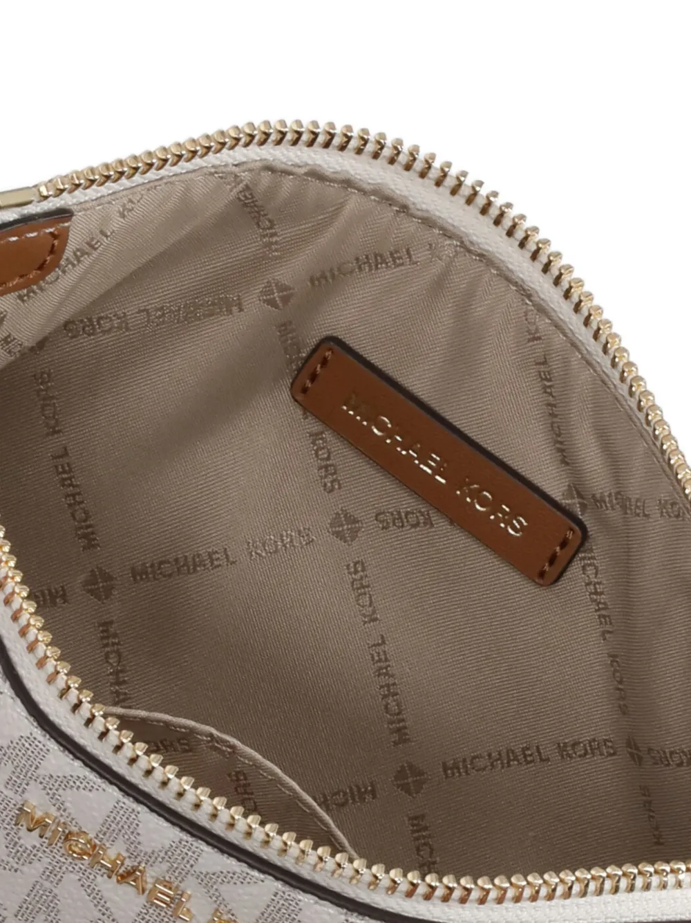 Michael Michael Kors Monogram Chain Shoulder Bag In Neutral