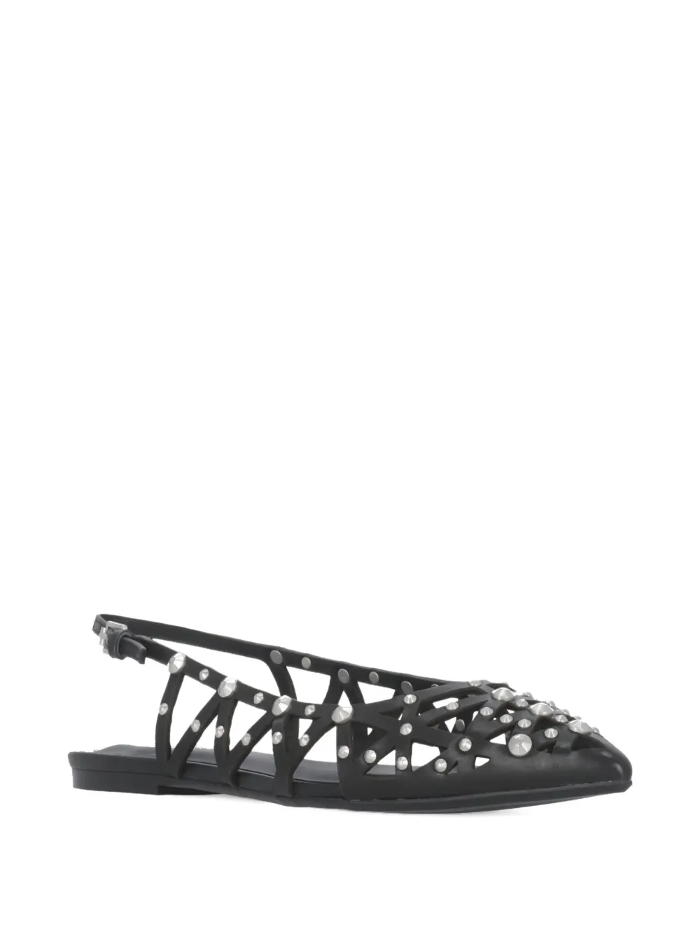 Ash pointed-toe studded shoes Black