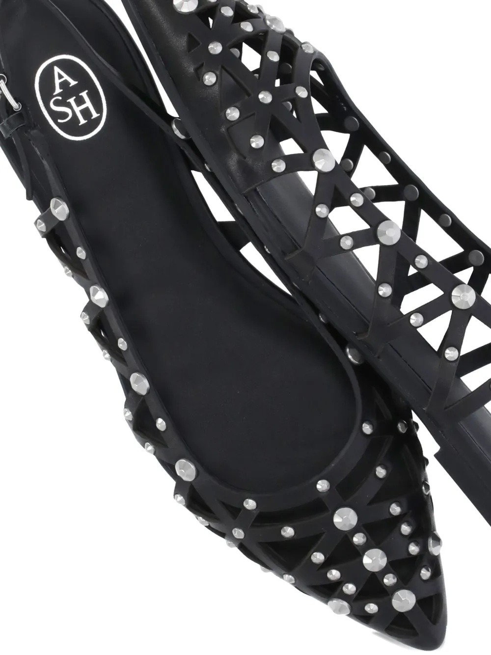 Ash pointed-toe studded shoes Black