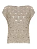 Antonelli sequin-embellished cut-out knitwear - Brown