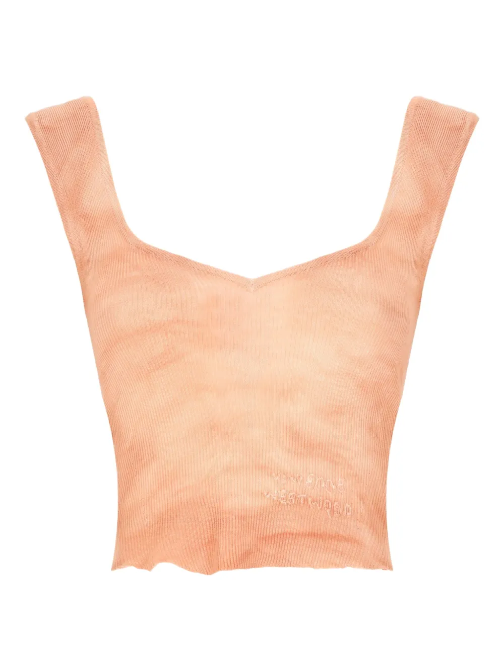 orb-embroidered ribbed top