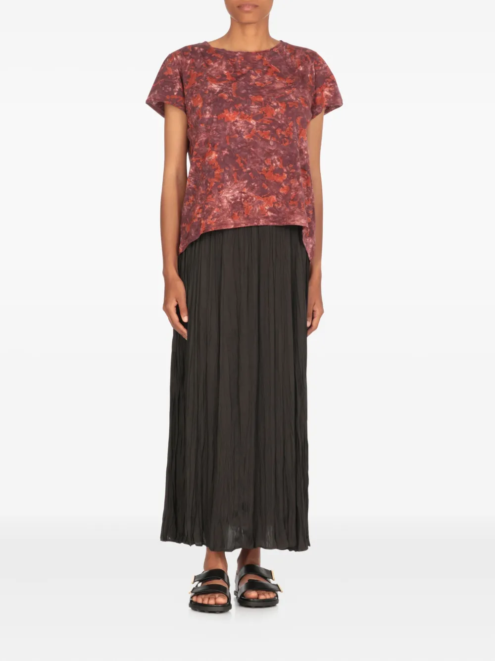Avant Toi T-shirt met tie-dye print Paars