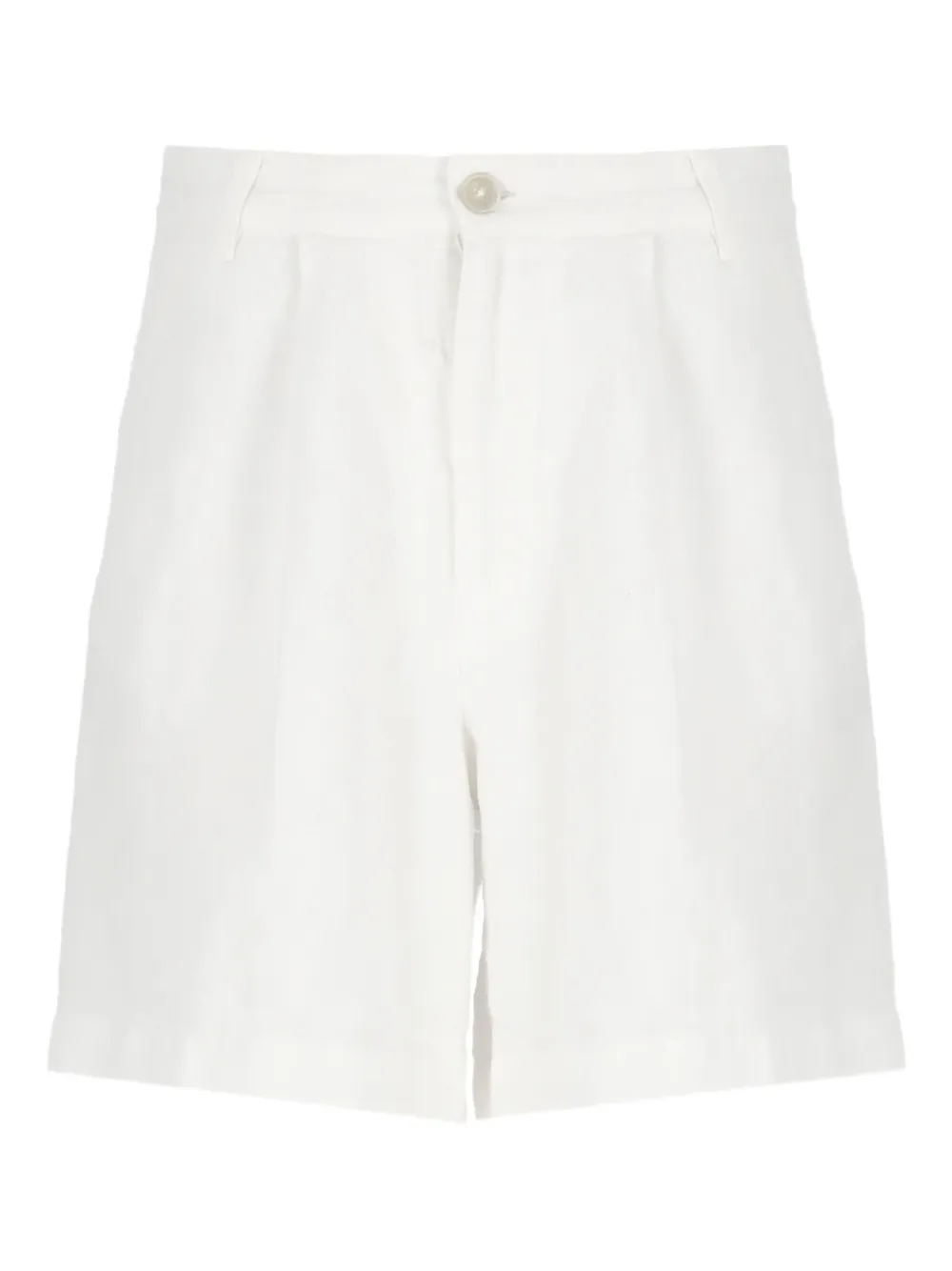 pleated linen shorts