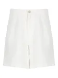120% Lino pleated linen shorts - White