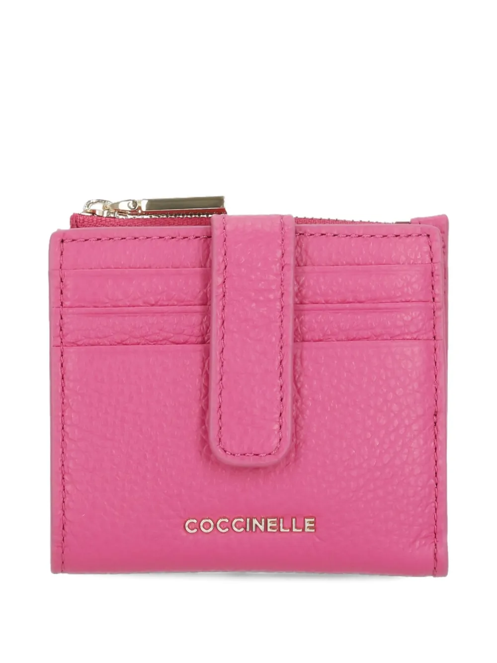 Coccinelle Metallic leren portemonnee Roze