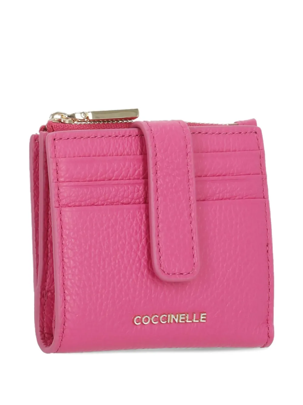Coccinelle Metallic Soft leather wallet Roze