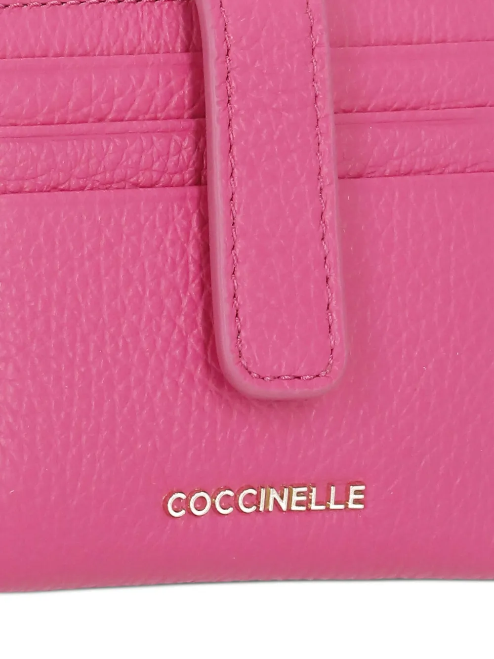 Coccinelle Metallic leren portemonnee Roze