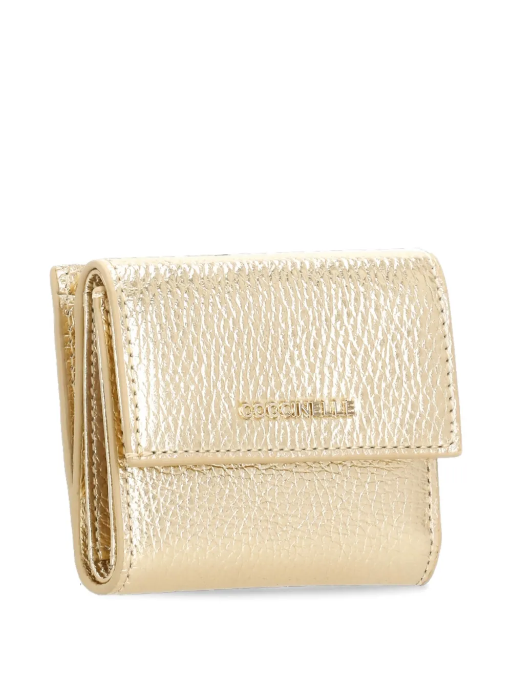 Coccinelle logo-plaque leather wallet - Goud
