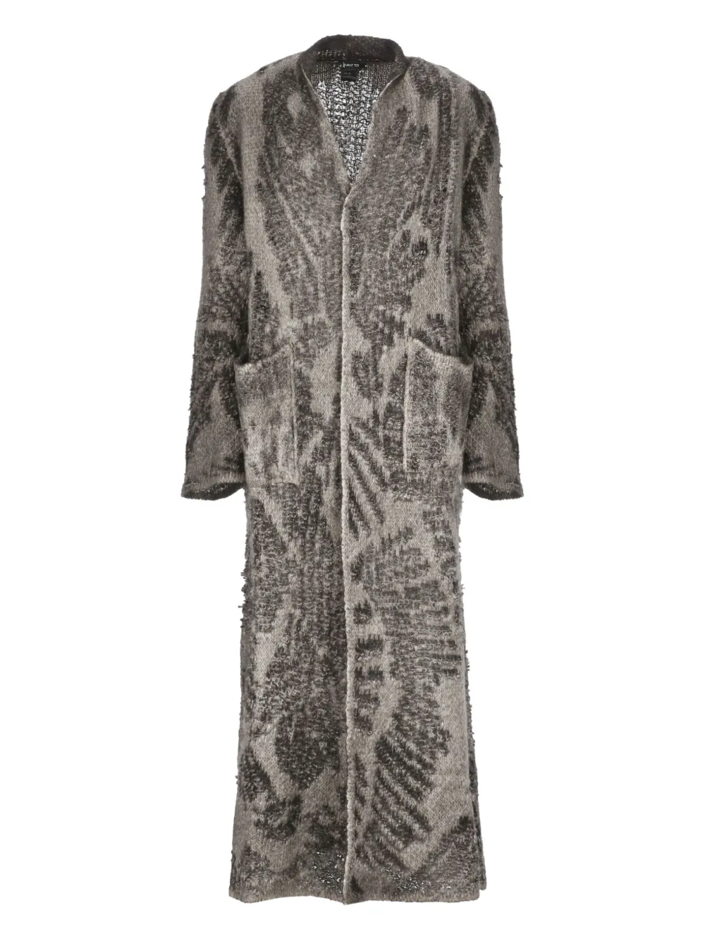 Avant Toi Open-front Long Cardigan In Gray