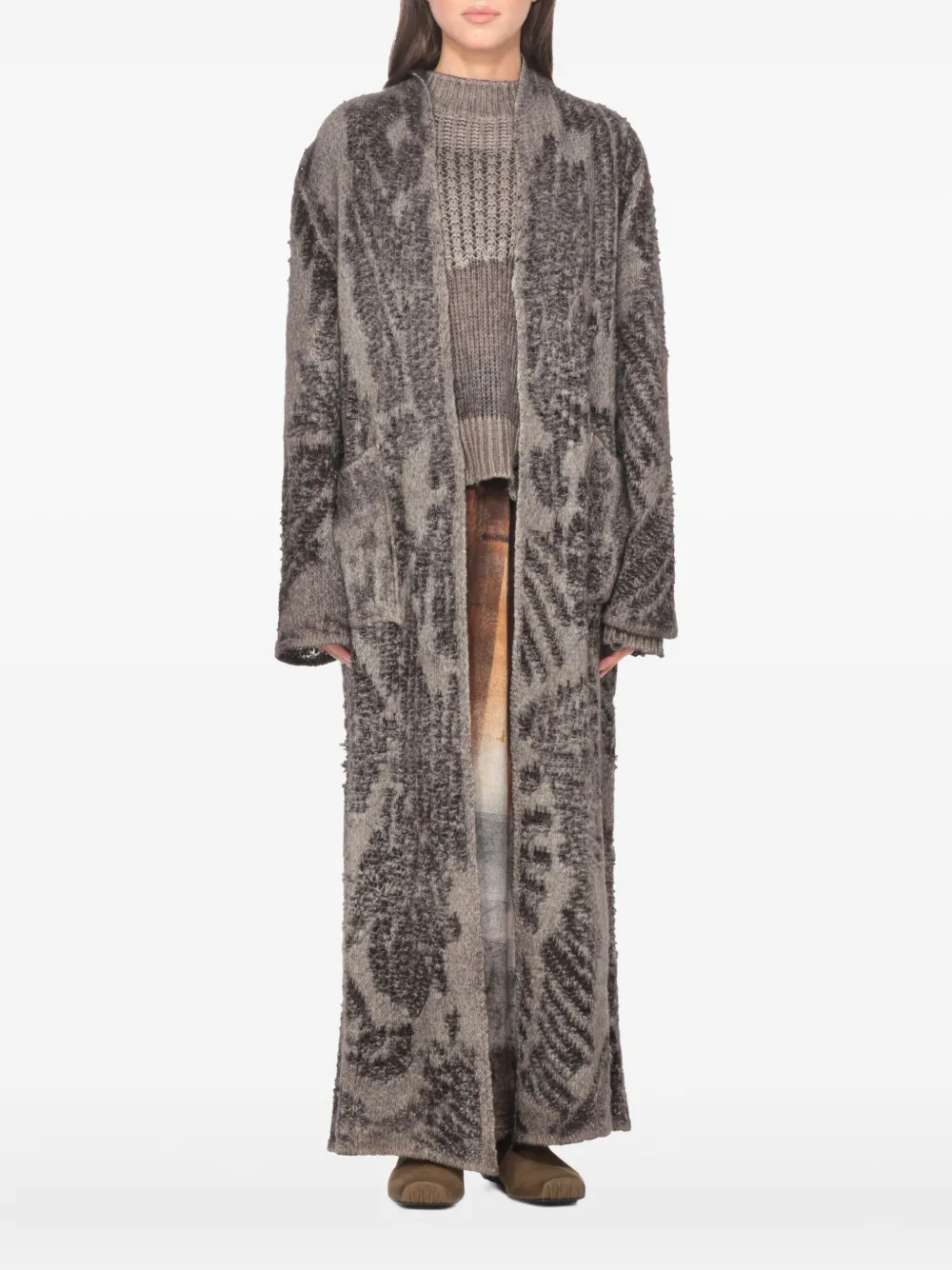 Avant Toi open-front long cardigan Grijs
