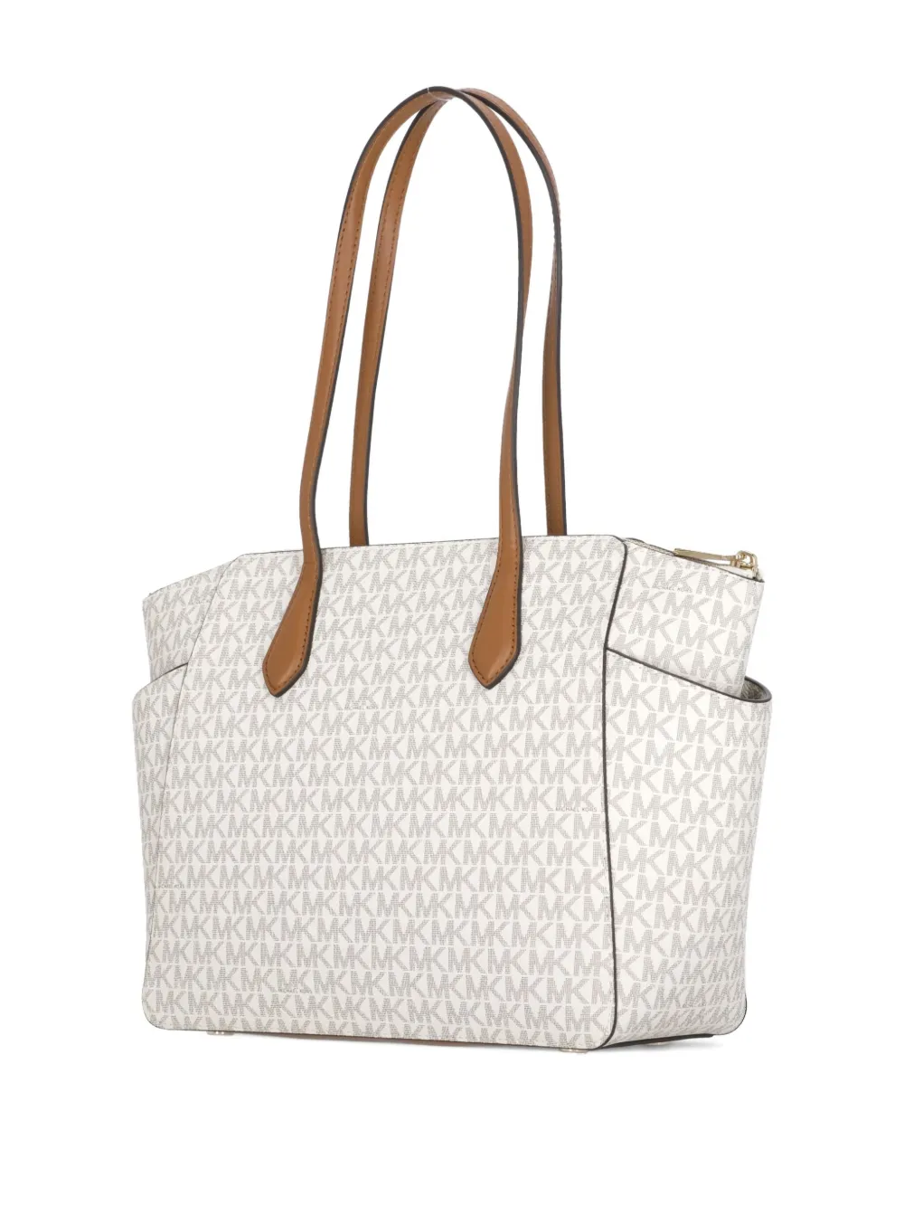 Michael Kors Schoudertas met monogram en logobedel Wit
