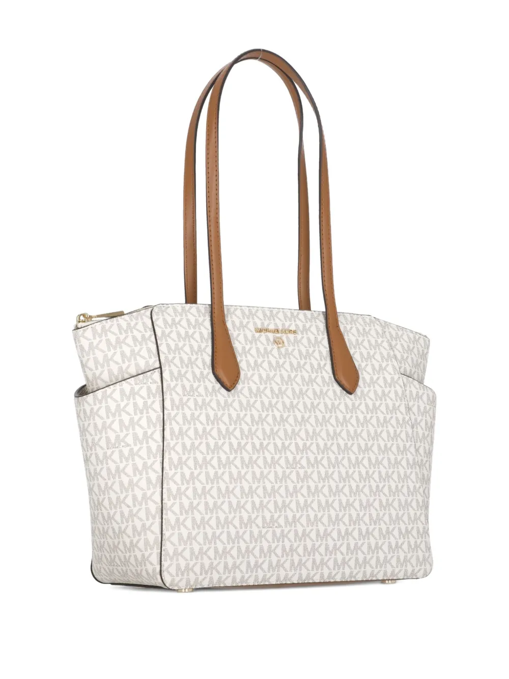 Michael Kors Schoudertas met monogram en logobedel Wit