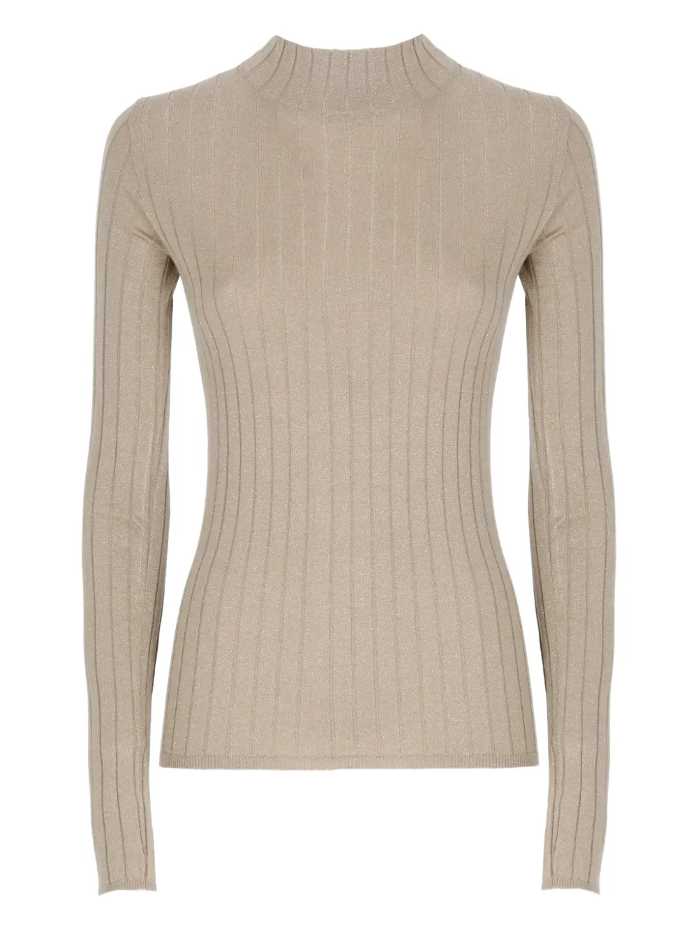 Brunello Cucinelli lurex ribbed sweater Beige