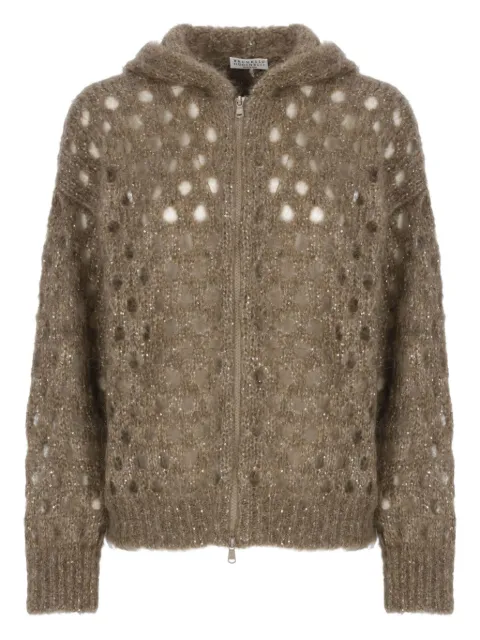 Brunello Cucinelli hooded sequin-embellished cardigan