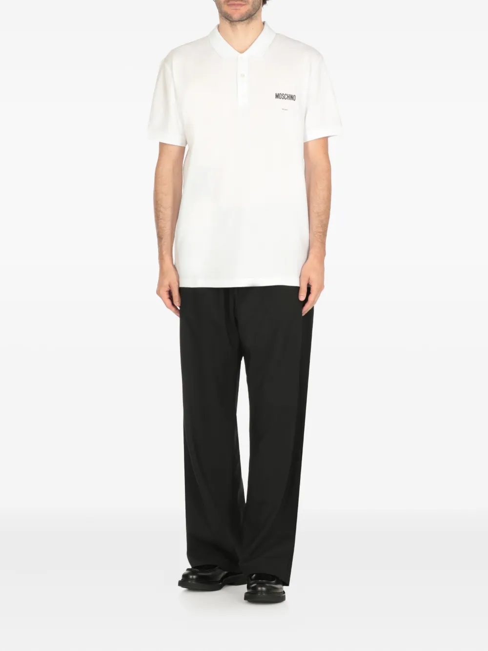 Moschino three-button logo polo shirt - Wit