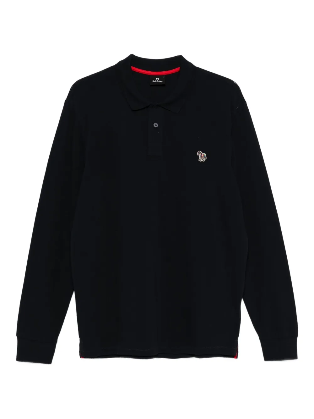 long-sleeve embroidered polo shirt