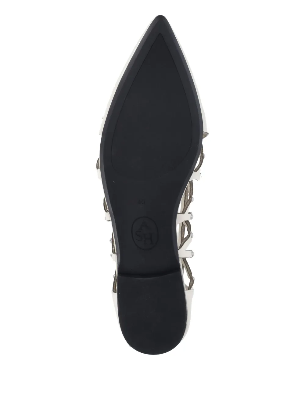Ash pointed-toe studded ballet flats White