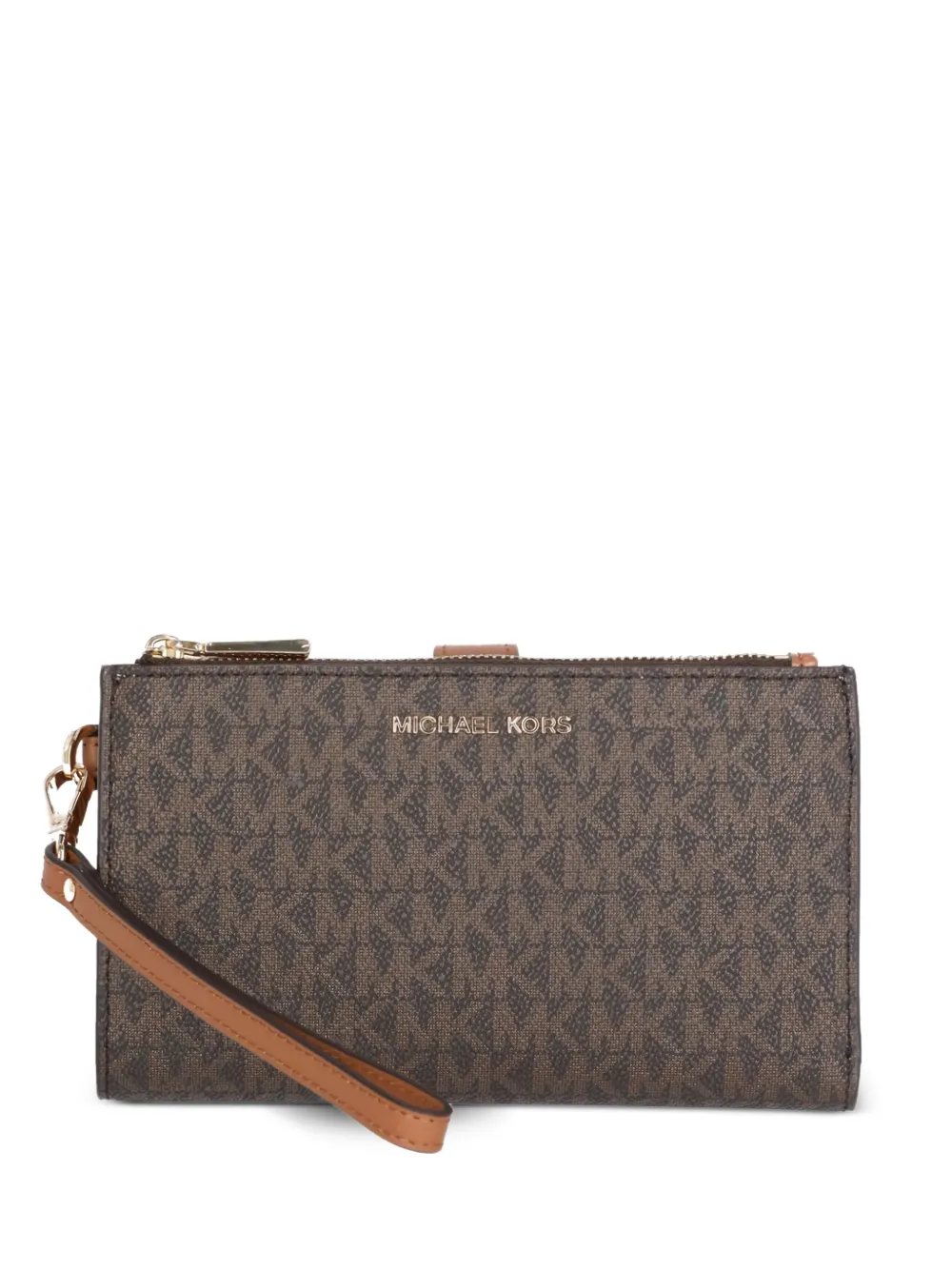 Michael Kors monogram logo-charm shoulder bag Wit