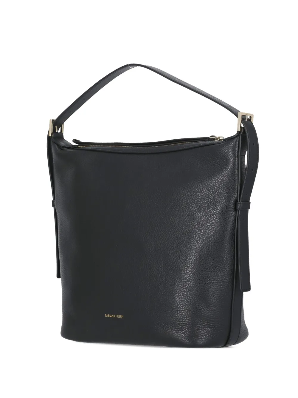 Fabiana Filippi Shopper van bewerkt leer Zwart