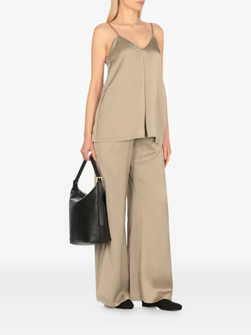 Fabiana Filippi grained-leather tote bag - Zwart