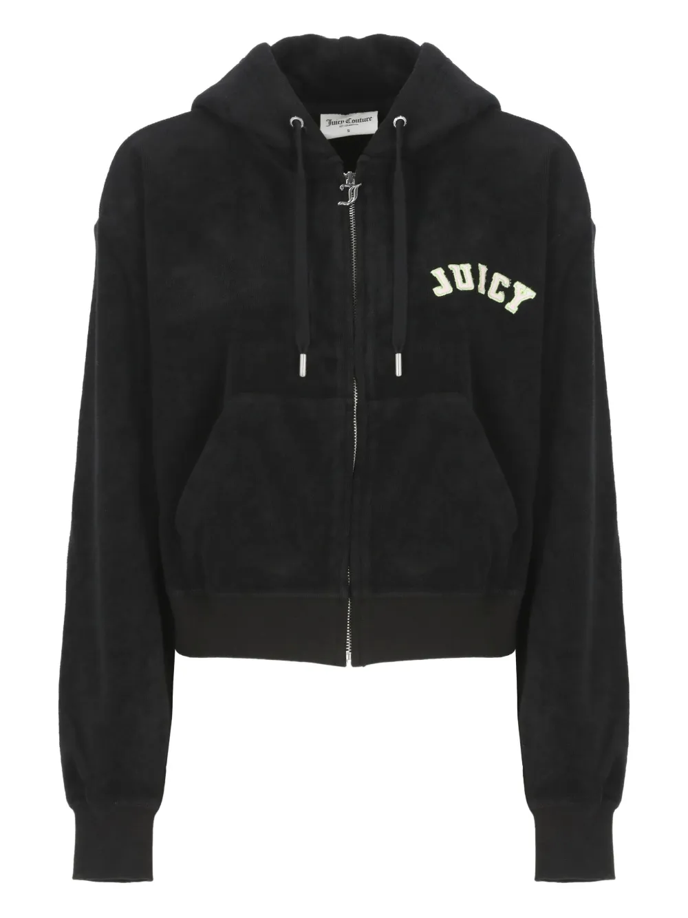 logo-embroidered zip-up hoodie