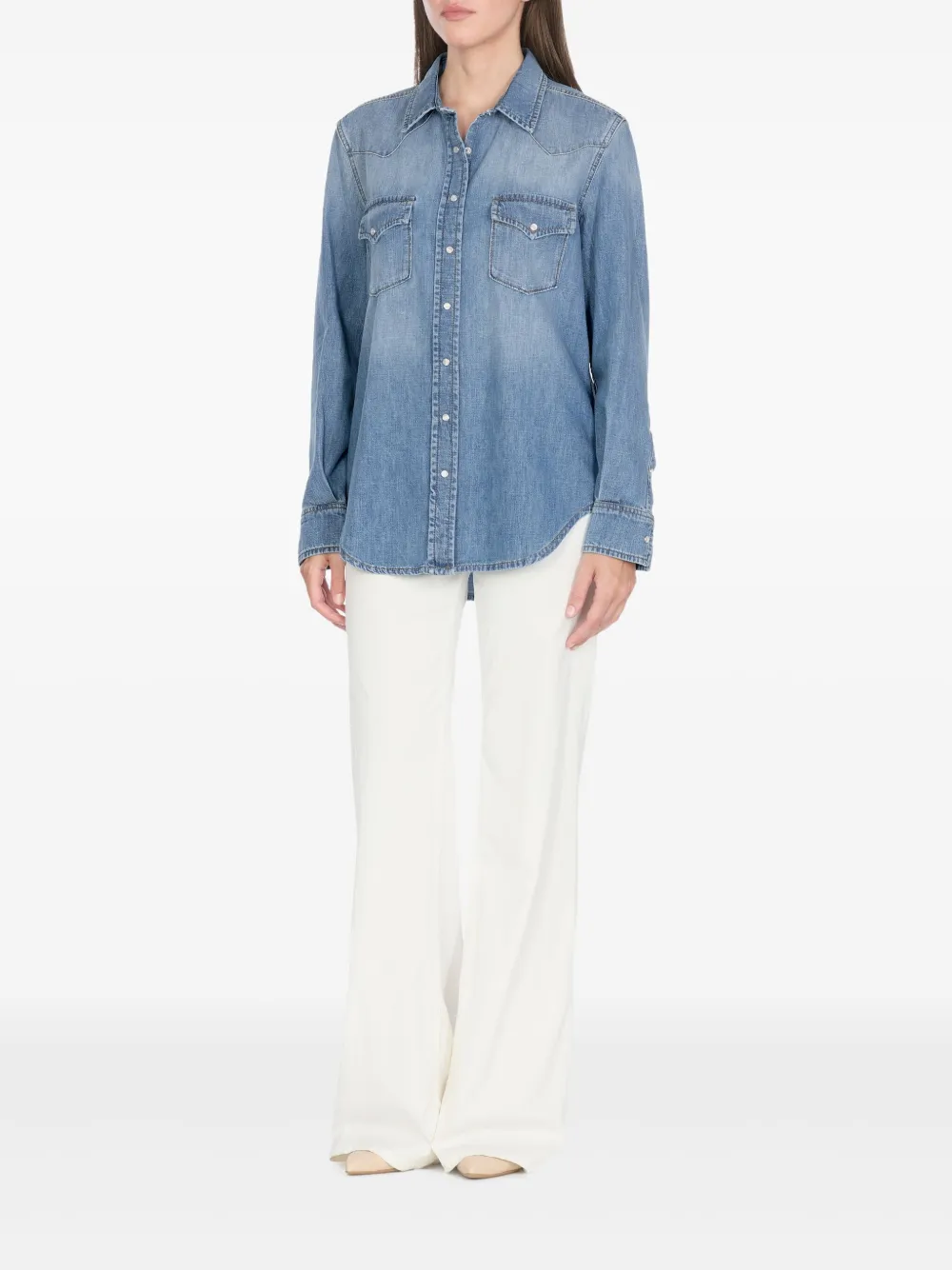 DONDUP Spijkershirt met klepzak Blauw