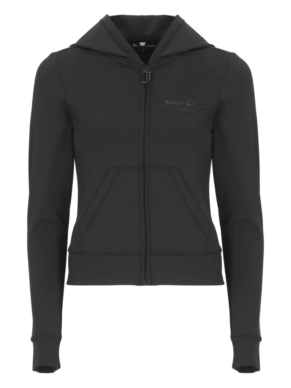 logo-embellished hooded zip-up hoodie