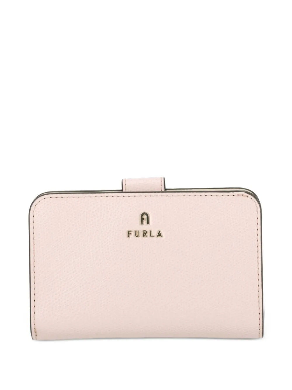 snap-fastening pebbled leather wallet