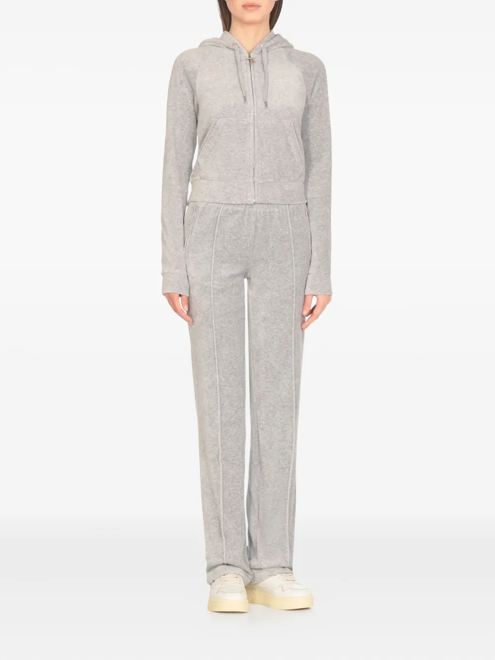 Juicy Couture drawstring-hood zip-front hoodie - Grijs
