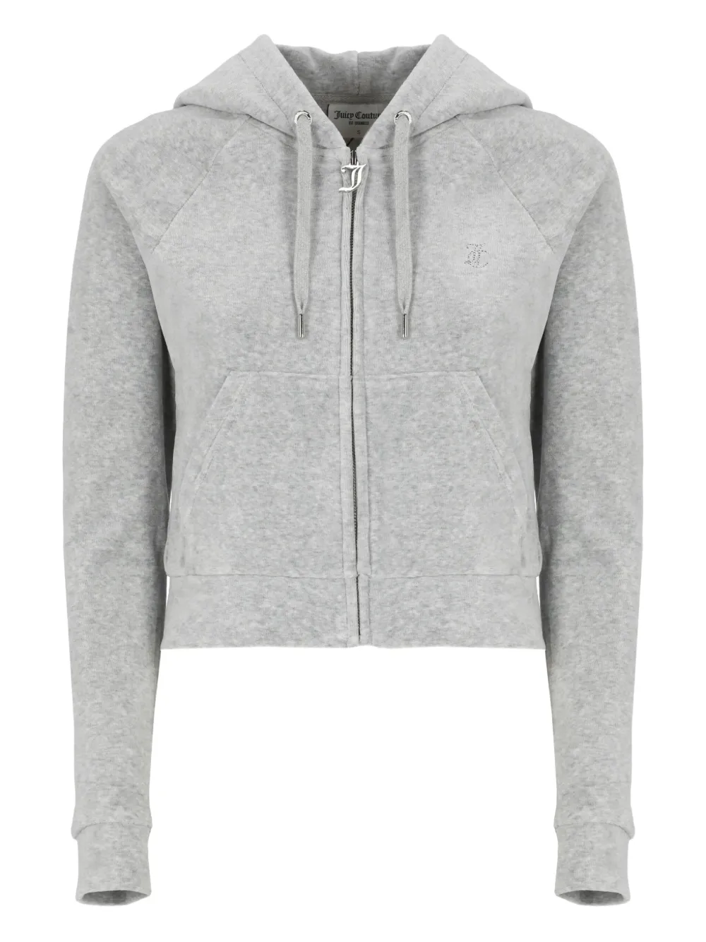 drawstring-hood zip-front hoodie